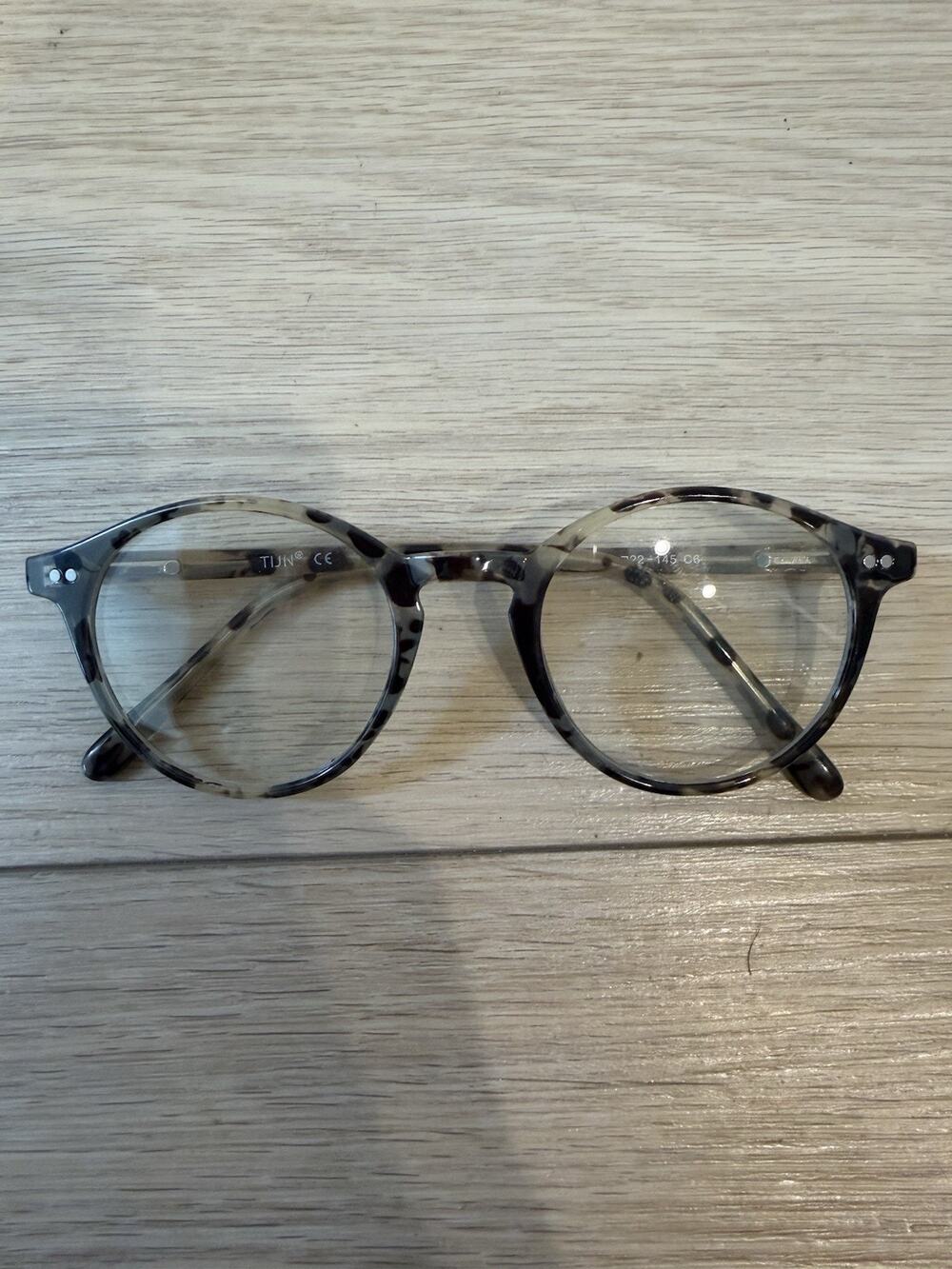 TIJN 761-T28 C6 Unisex Eyeglasses Frame Gray & Black Full Rim 48-22-145 mm